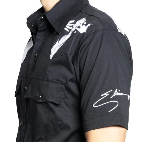 Elvira Classic Logo Black Western Button Up Men's Shirt S-M-L-XL-2XL-3XL-4XL NWT - Picture 4 of 5